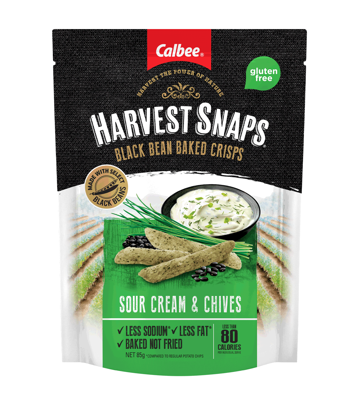 Harvest Snaps Black Bean Sour Cream 85g