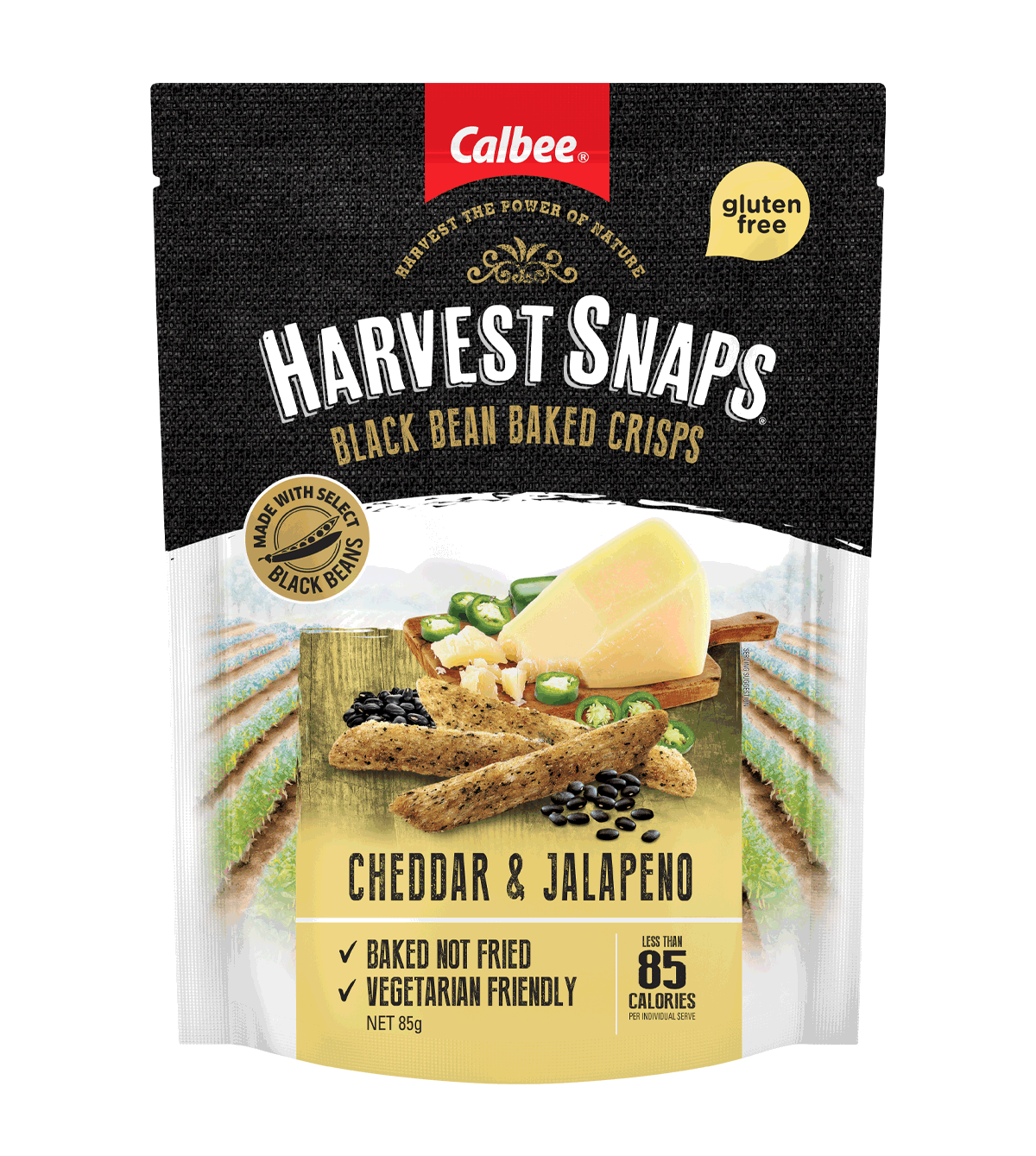Harvest Snaps Black Bean Cheddar & Jalapeno 93g