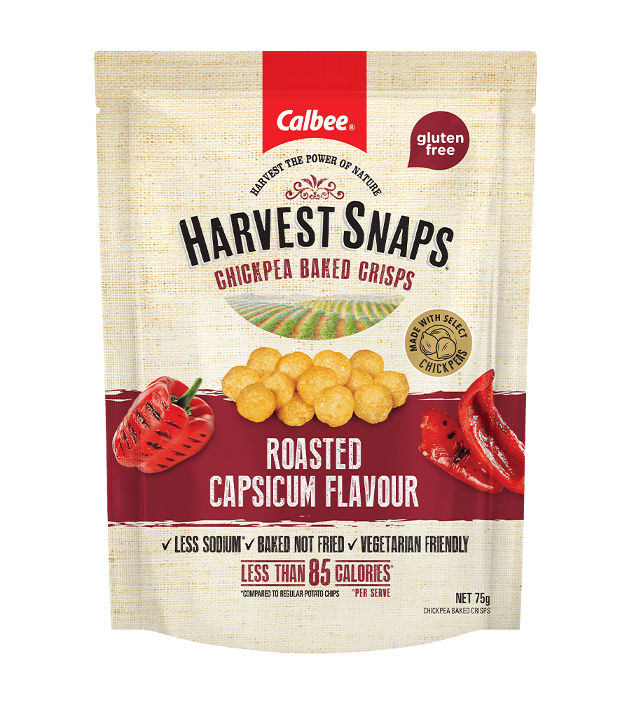 Calbee Australia Harvest Snaps Chickpea Roasted Capsicum 75g