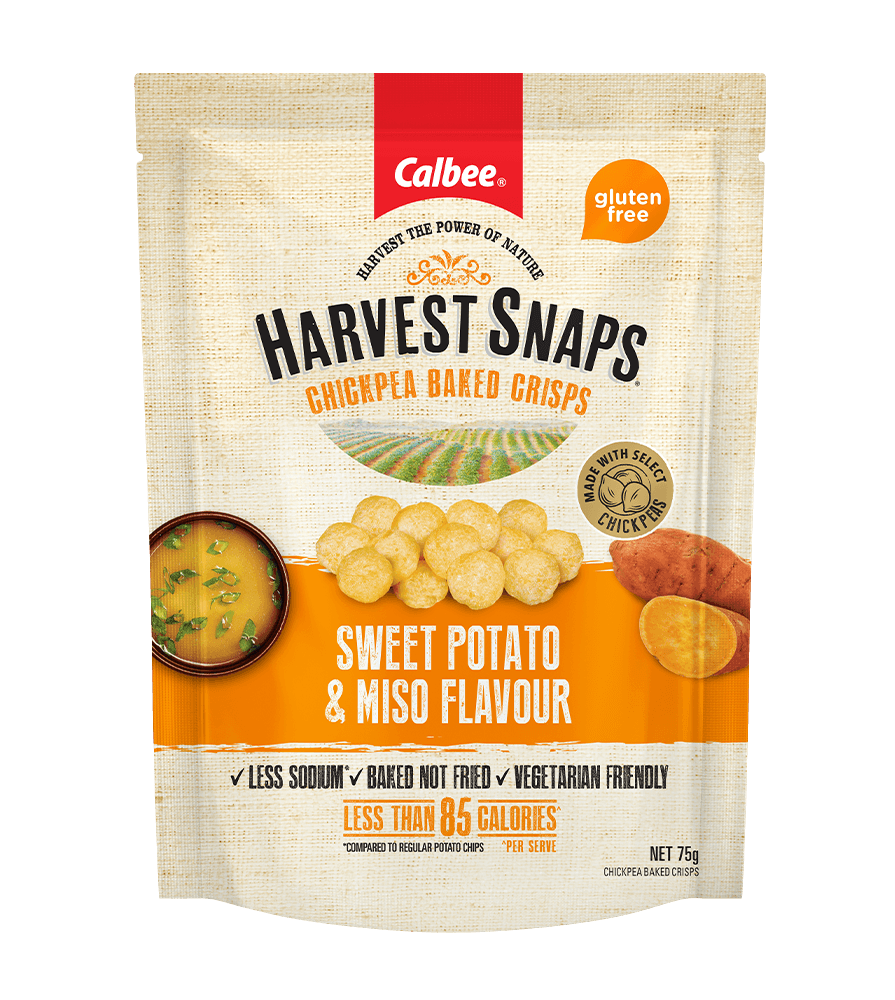 Calbee Australia Harvest Snaps Chickpea Sweet Potato and Miso 75g